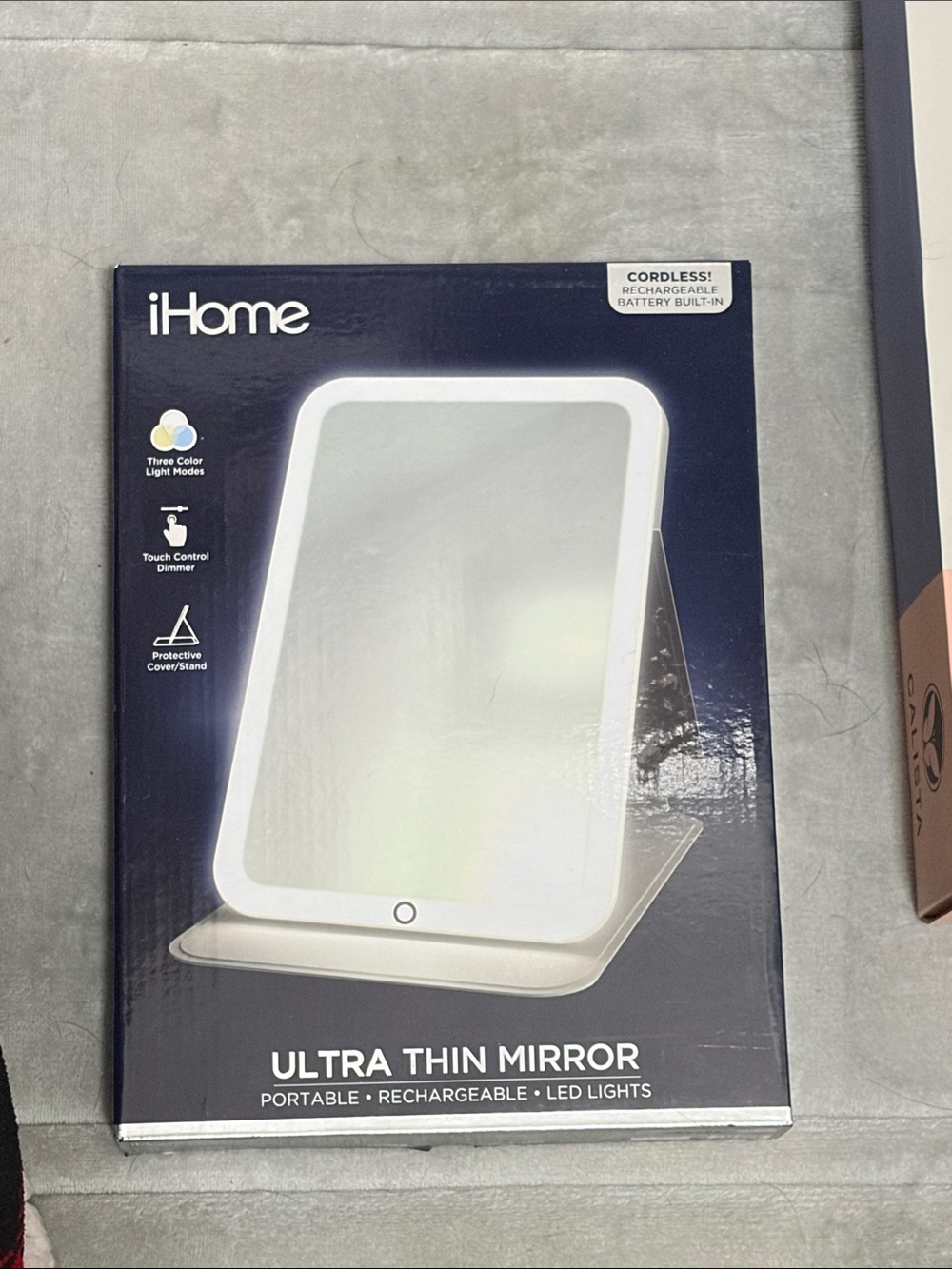 iHome White LED Ultra Thin Portable Vanity Mirror